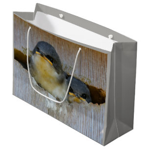 Grand Sac Cadeau Bébé mignon Avales Songbirds dans Nestbox