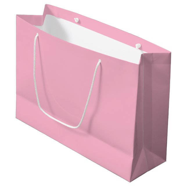 Grand Sac Cadeau Bébé rose couleur solide (Devant Angle)