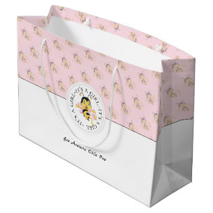 Grand Sac Cadeau Bee Awesome Baby Girl Personalized monogram
