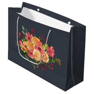 Grand Sac Cadeau Belle aquarelle fleurs design