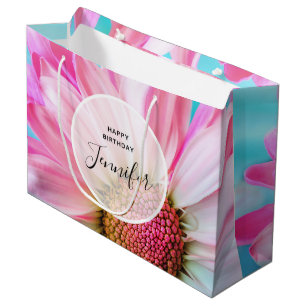 Grand Sac Cadeau Belle Fleur rose Gros plan Photo