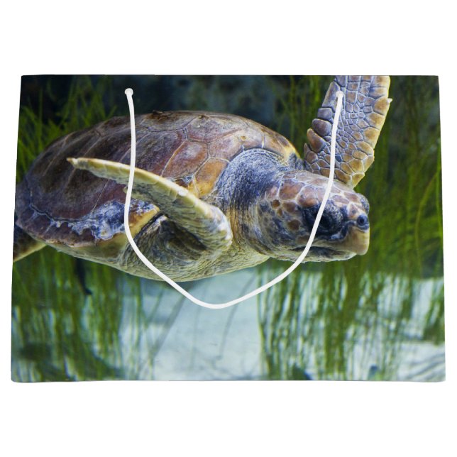 Grand Sac Cadeau Belle natation de tortue marine (Devant)