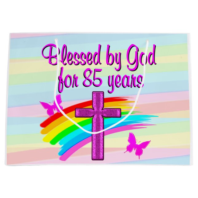 GRAND SAC CADEAU BÉNÉFICIÉ PAR DIEU PENDANT 85 ANS CADEAU (Devant)