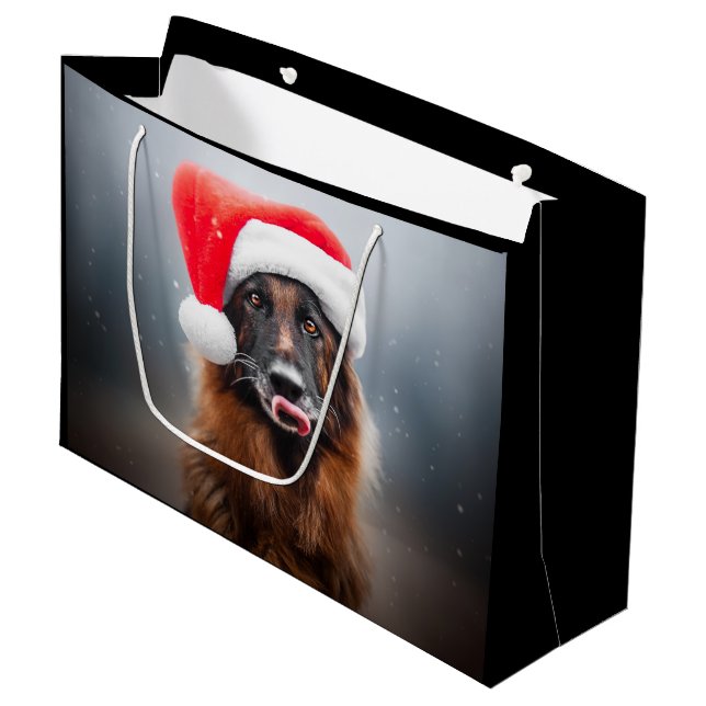 Grand Sac Cadeau Berger allemand Père Noël (Devant Angle)