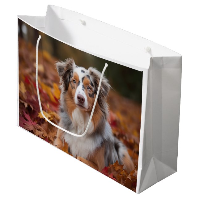 Grand Sac Cadeau Berger australien en automne Leaves automne Inspir (Devant Angle)