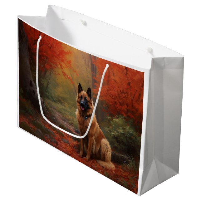 Grand Sac Cadeau Berger belge en automne Leaves automne Inspire (Devant Angle)