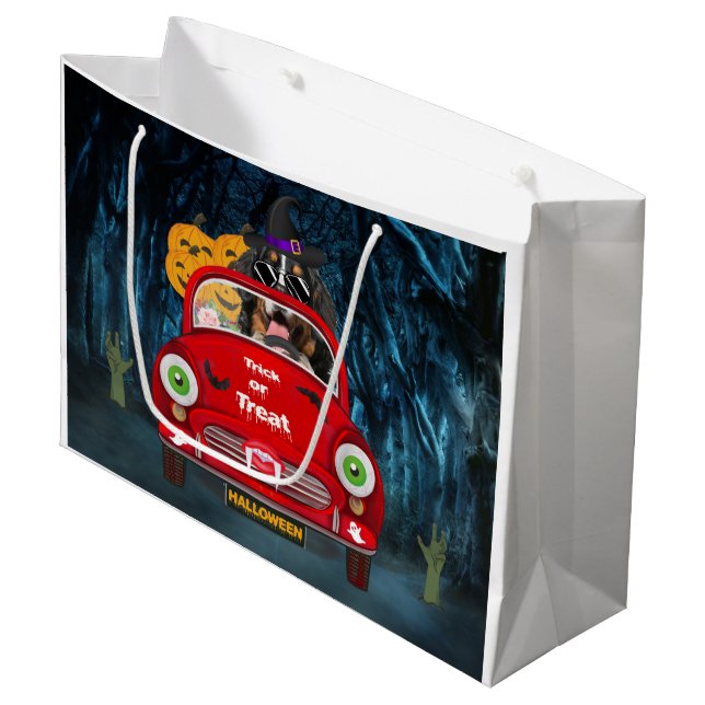 Grand Sac Cadeau Bernois Mountain Dog voiture voiture effrayant Hal (Devant Angle)