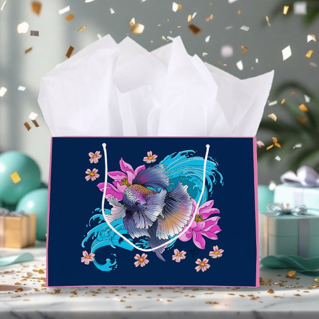 Grand Sac Cadeau Betta Siamese combat le poisson (Créateur téléchargé)