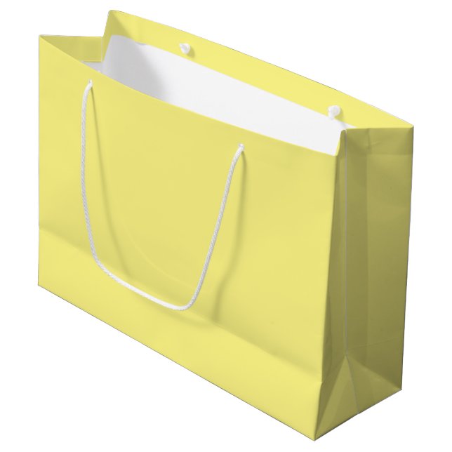 Grand Sac Cadeau Beurre pastel pâle et crémeux Jaune solide (Devant Angle)