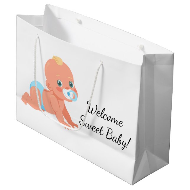 Grand Sac Cadeau Bienvenue Sweet Baby (Devant Angle)
