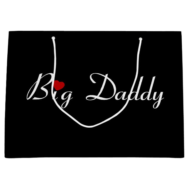 Grand Sac Cadeau Big Daddy avec Red Heart (Devant)