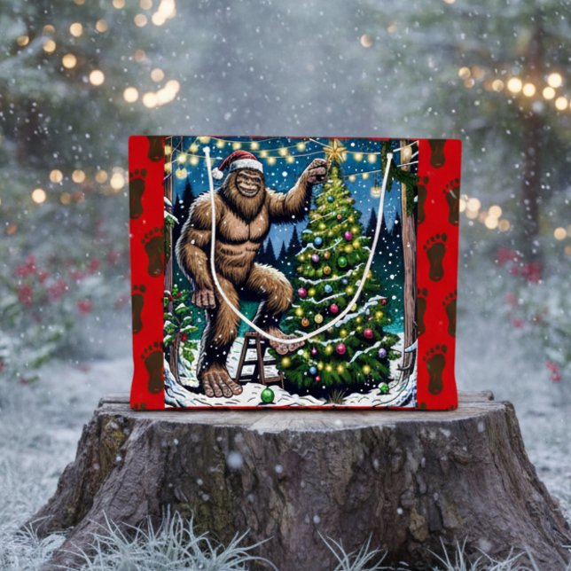 Grand Sac Cadeau Bigfoot aka Sasquatch Noël à thème (Créateur téléchargé)