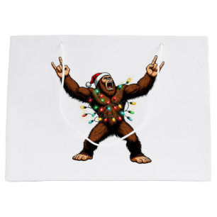 Grand Sac Cadeau Bigfoot Sasquatch Cornes de Diable Noël 2026 Rock