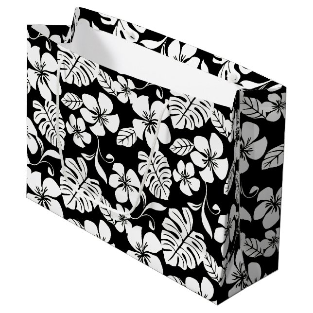 GRAND SAC CADEAU BIKINI ROSE (NOIR/BLANC) (Devant Angle)