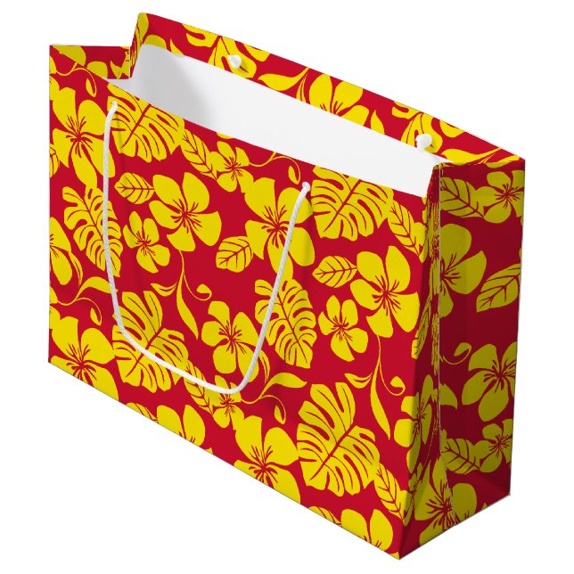 GRAND SAC CADEAU BIKINI ROSE (ROUGE/OR) (Devant Angle)
