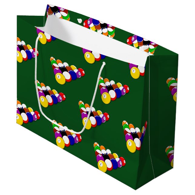Grand Sac Cadeau Billard Balls (Devant Angle)