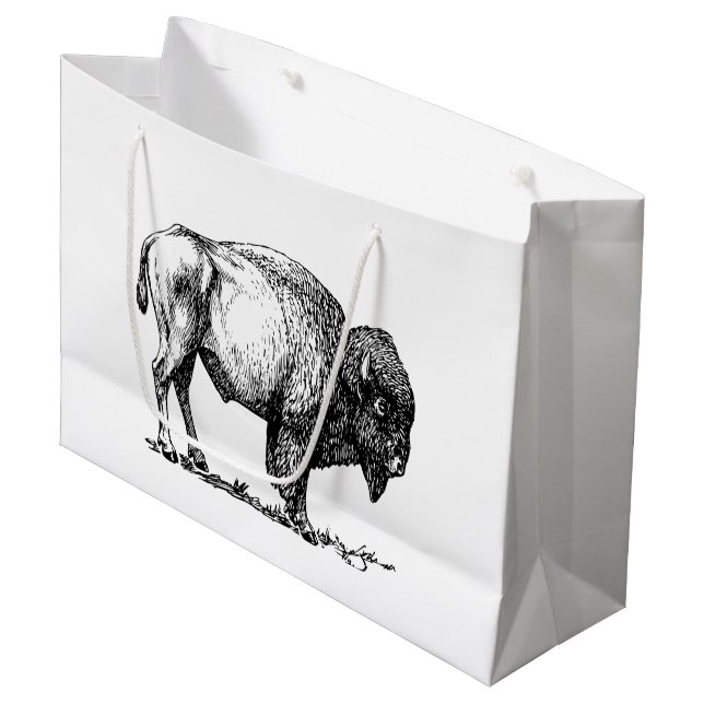 Grand Sac Cadeau Bison américain de Buffalo (Devant Angle)