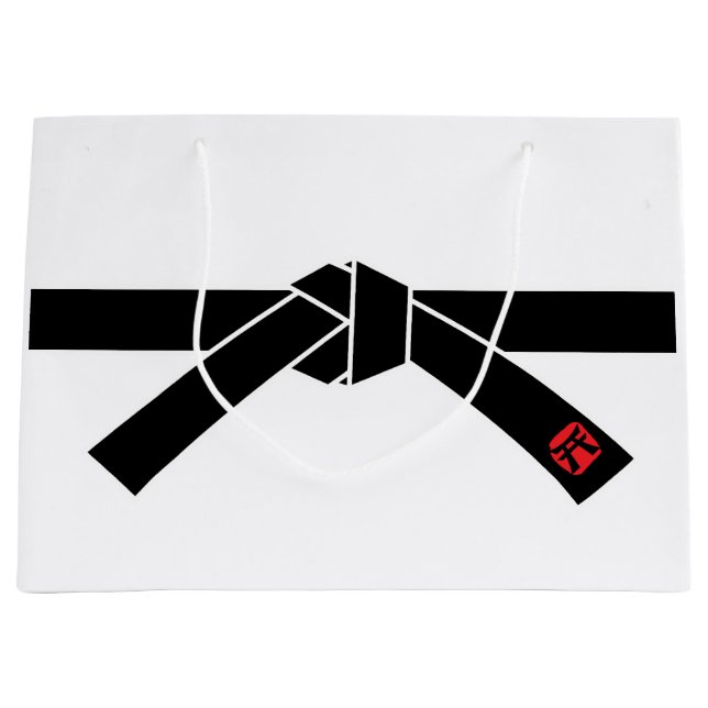 Grand Sac Cadeau Black Belt, arts martiaux (Devant)