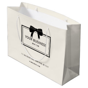 Grand Sac Cadeau Black Bow Nom commercial personnalisé Promotionnel