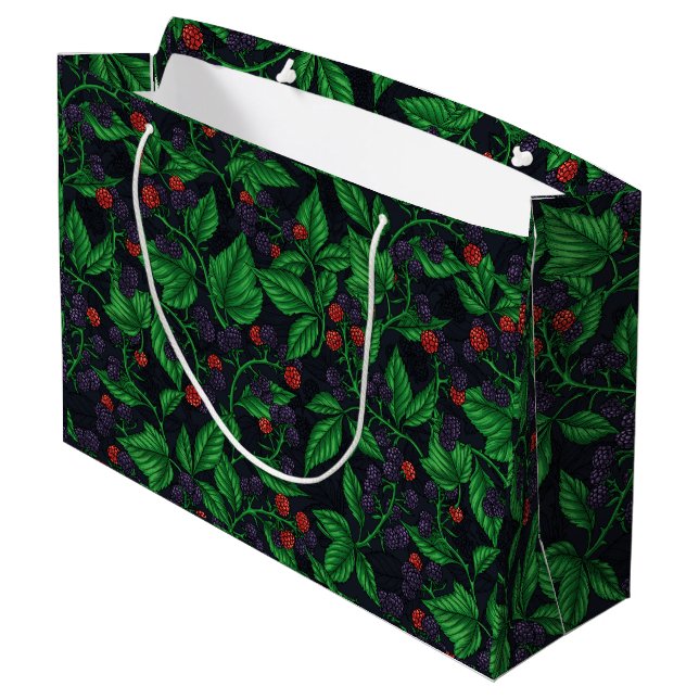 Grand Sac Cadeau Blackberry sur gris foncé (Dos Angle)
