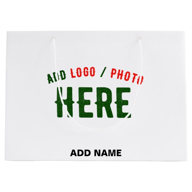 GRAND SAC CADEAU BLANC PERSONNALISABLE MODERNE ET MARQUE VERIFIE ST (Devant)