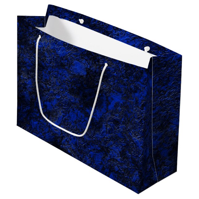 Grand Sac Cadeau Bleu cobalt (Devant Angle)