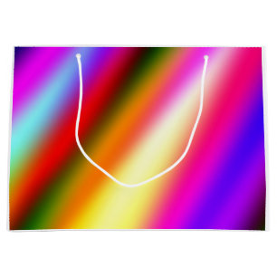 Grand Sac Cadeau Bleu rose ombre couleur d'eau abstrait pastel arc-