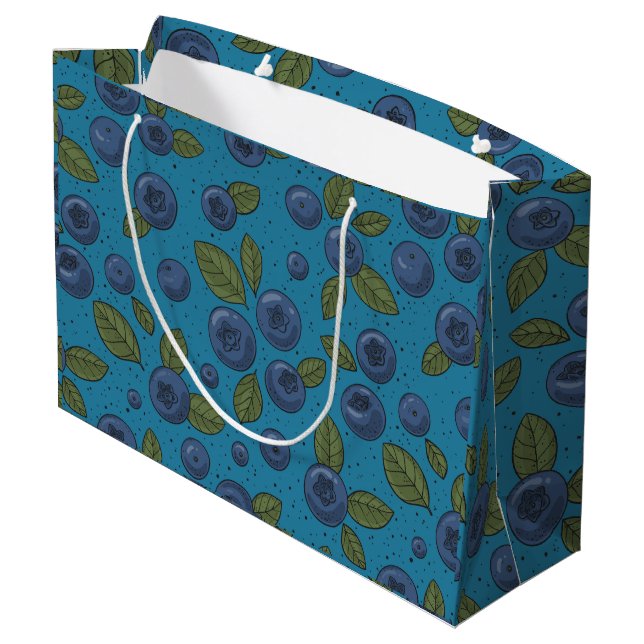 Grand Sac Cadeau Bleus sur bleu (Dos Angle)