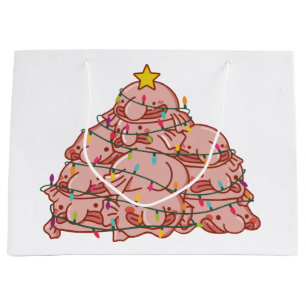 Grand Sac Cadeau Blobfish Christmas Tree Funny Animal Christmas Lar