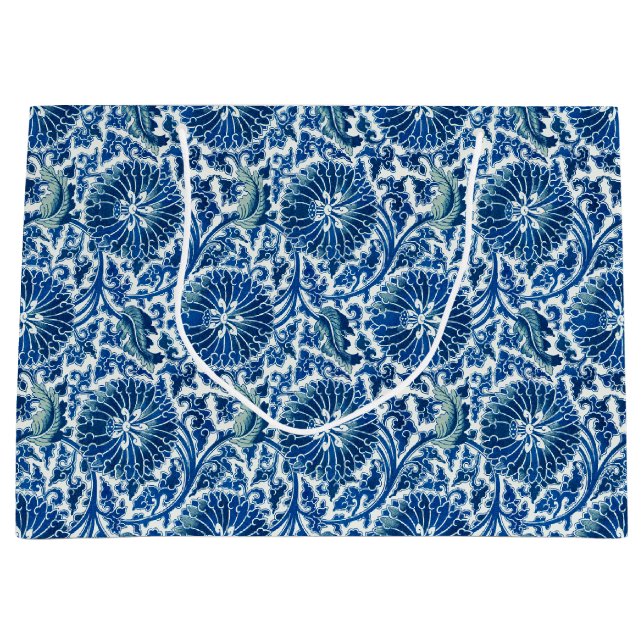 Grand Sac Cadeau Blue Chinese Floral Pattern (Devant)
