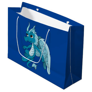 Grand Sac Cadeau Blue Dragon Cartoon