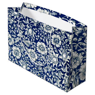 Grand Sac Cadeau Blue Mallow, célèbre motif Wiliam Morris,