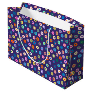 Grand Sac Cadeau Blue rainbow confetti
