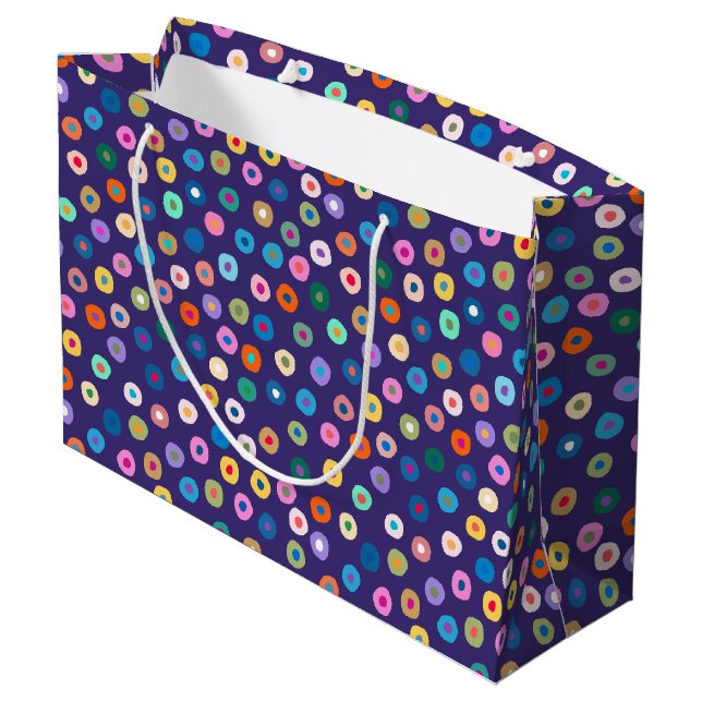 Grand Sac Cadeau Blue rainbow confetti (Dos Angle)