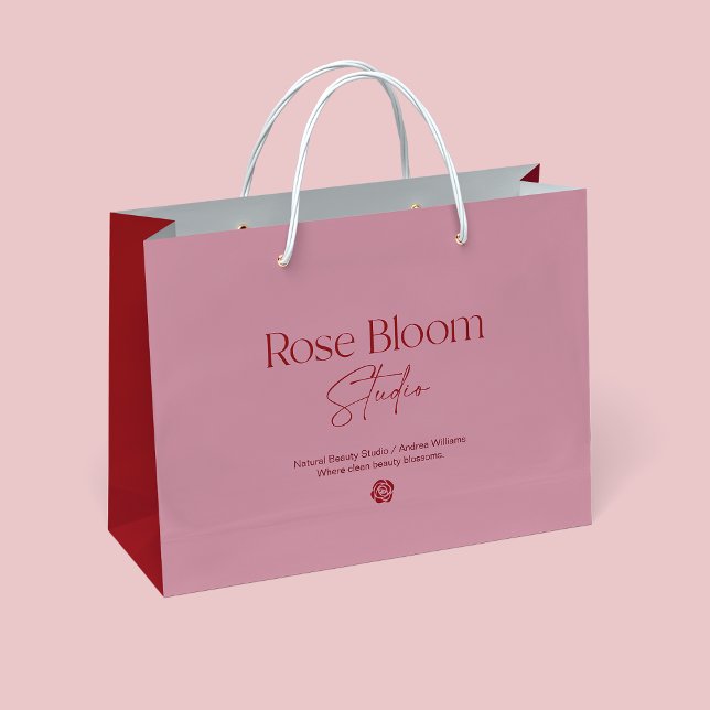 Grand Sac Cadeau Blush Pink Business Logo Shopping Bag (Créateur téléchargé)