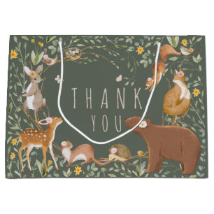 Grand Sac Cadeau Boho Woodland Animaux Forest Friends Baby shower