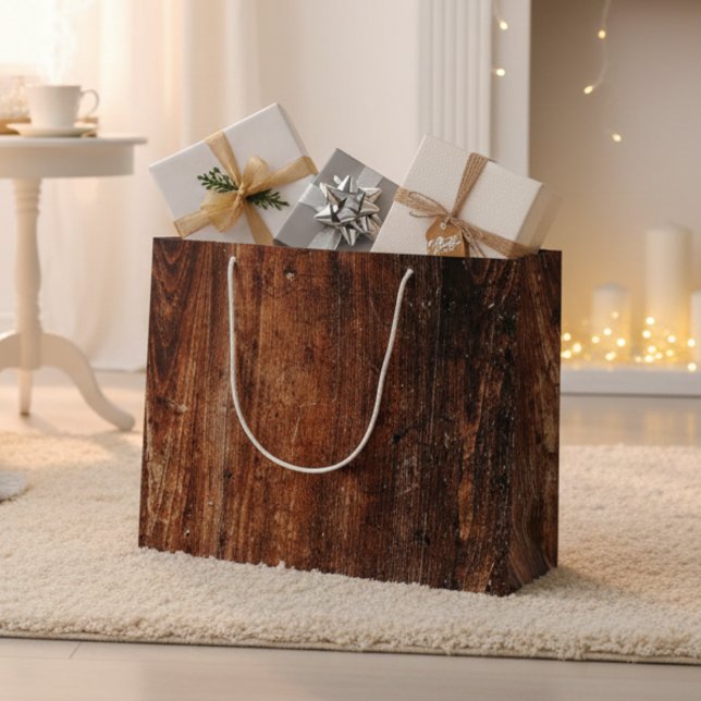 Grand Sac Cadeau Bois rustique (Créateur téléchargé)