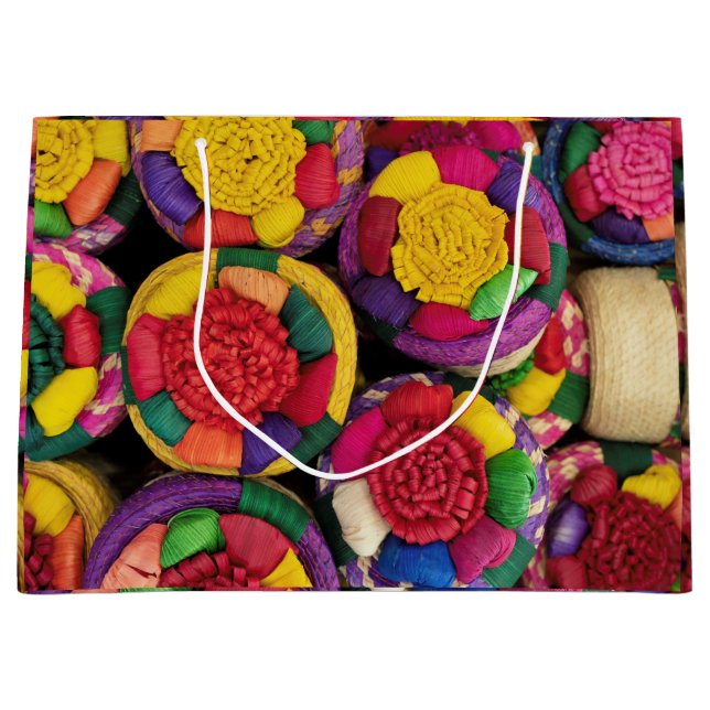 Grand Sac Cadeau Boîtes en osier mexicaines (Devant)