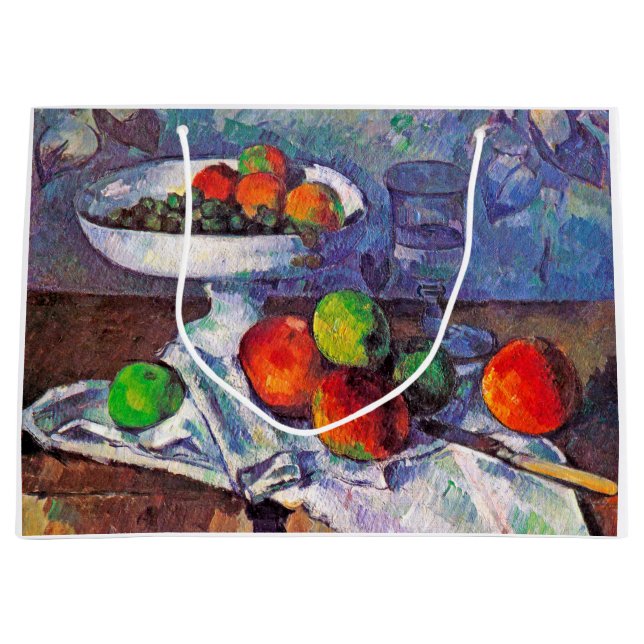 Grand Sac Cadeau Bol à fruits, Verre et Pommes, Cézanne (Devant)