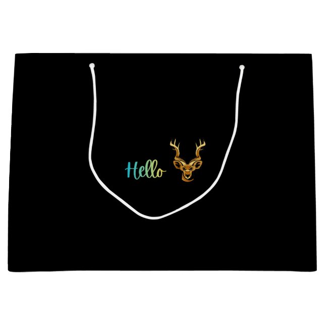 Grand Sac Cadeau Bonjour Cerf (Devant)