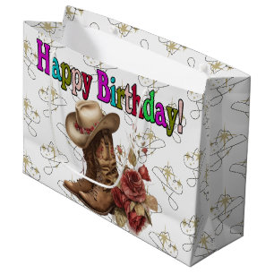 Grand Sac Cadeau Bonne fille d'anniversaire