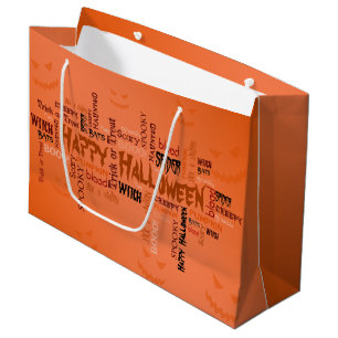 Grand Sac Cadeau Bonne typographie d'Halloween