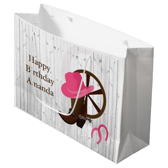 Grand Sac Cadeau Boot de fille Boot Rustique Design LGB (Devant Angle)