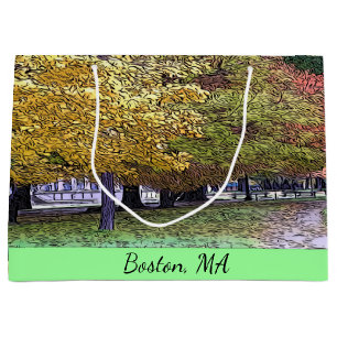Grand Sac Cadeau Boston, Massachusetts Fall Foliing