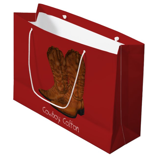 Grand Sac Cadeau Bottes de cowboy vintages (Devant Angle)