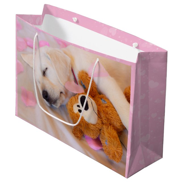 Grand Sac Cadeau Boucles de chiots 02 (Devant Angle)