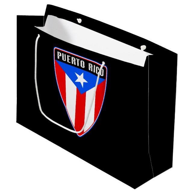 Grand Sac Cadeau Bouclier Porto Rico (Devant Angle)
