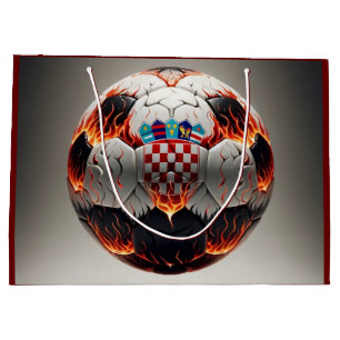 Grand Sac Cadeau Boule de football croate fière