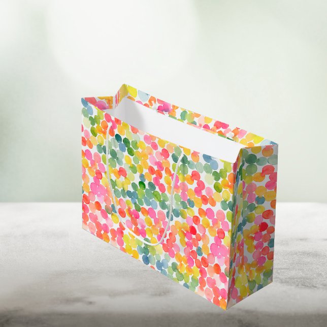 Grand Sac Cadeau Boule Thé Arc-en-ciel Rose Orange Vert mange (Créateur téléchargé)