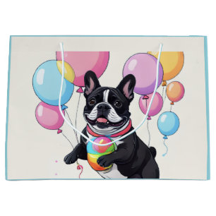 Grand Sac Cadeau Bouledogue français jour heureux 